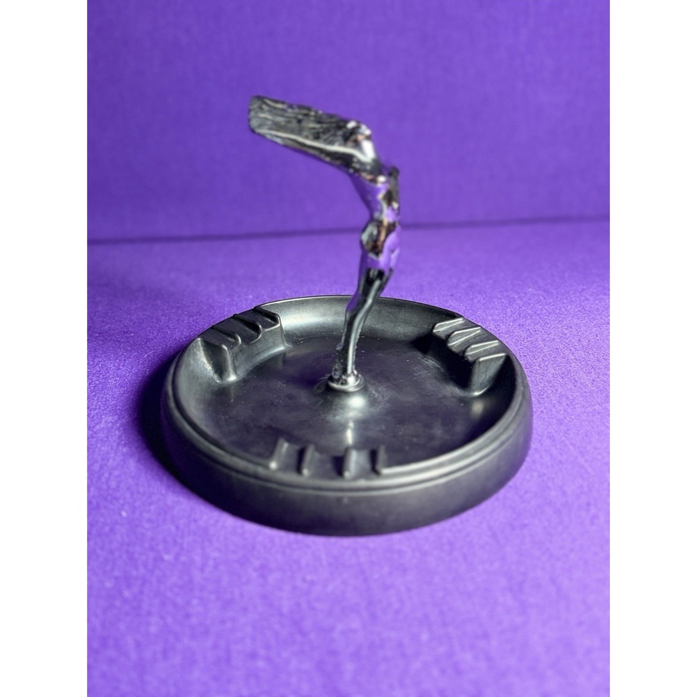 Vtg Harry Davies Bakelite Ashtray 980 Chrome Statuette Art Deco Chicago
